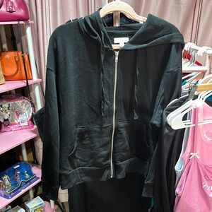Colsie Black Zip-Up Hoodie Jacket